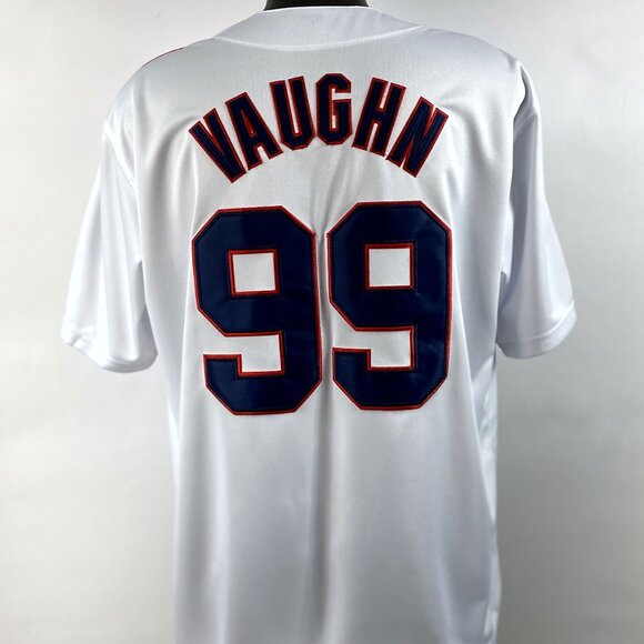 CLEVELAND INDIANS #99 Rick VAUGHN Sewn Jersey WHITE - Picture 10 of 10